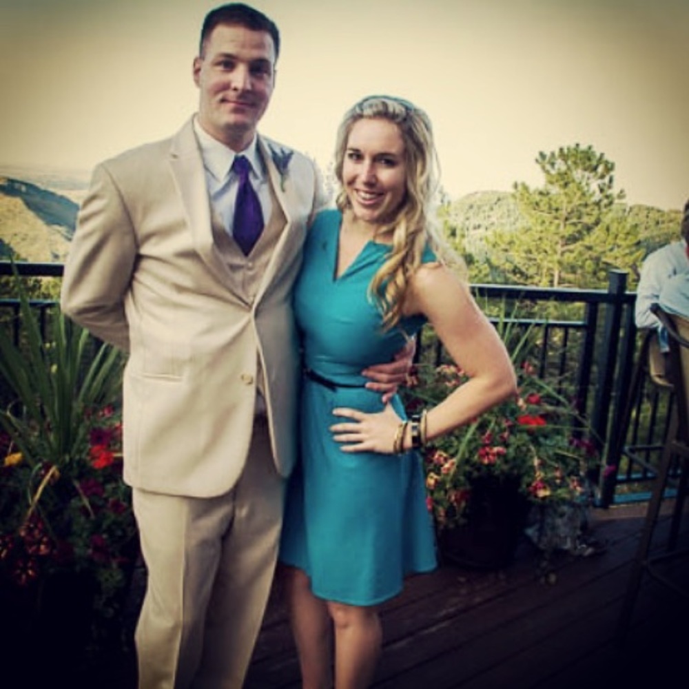 Calvin Klein turquoise dress